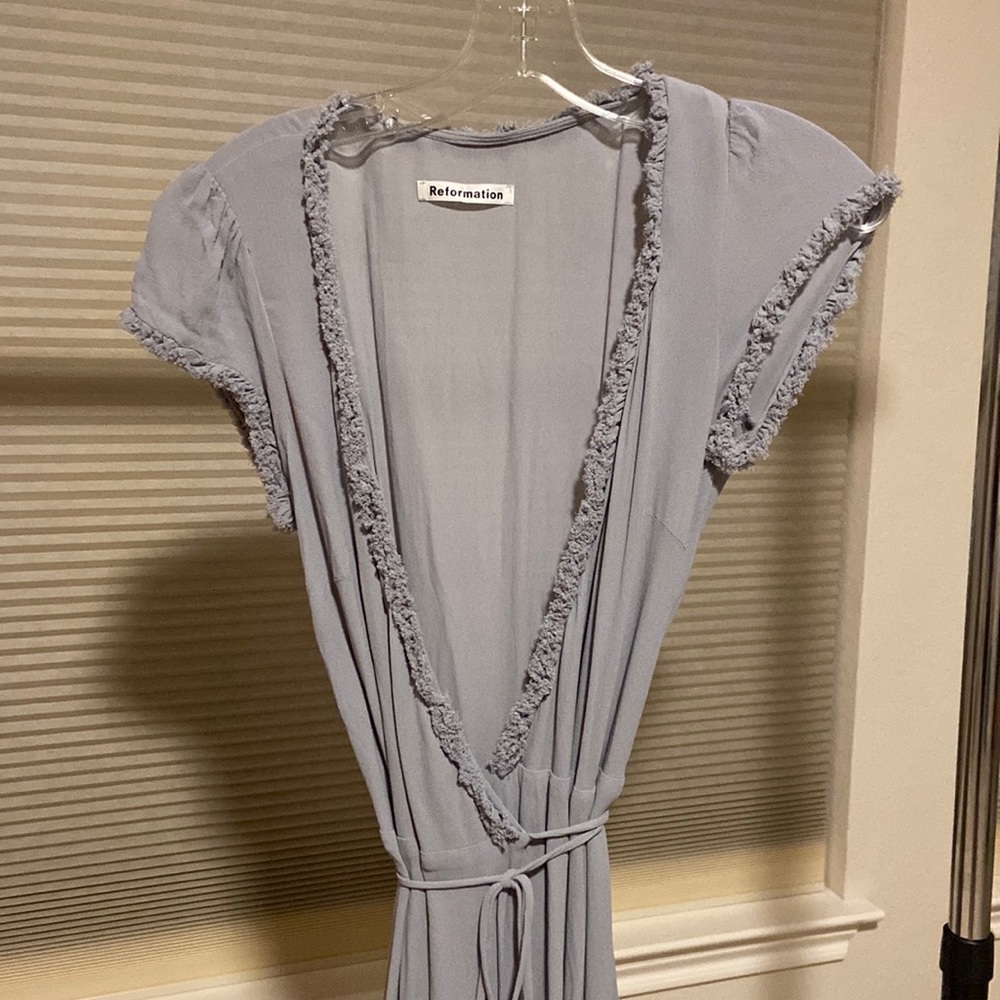Dusty blue Reformation dress
